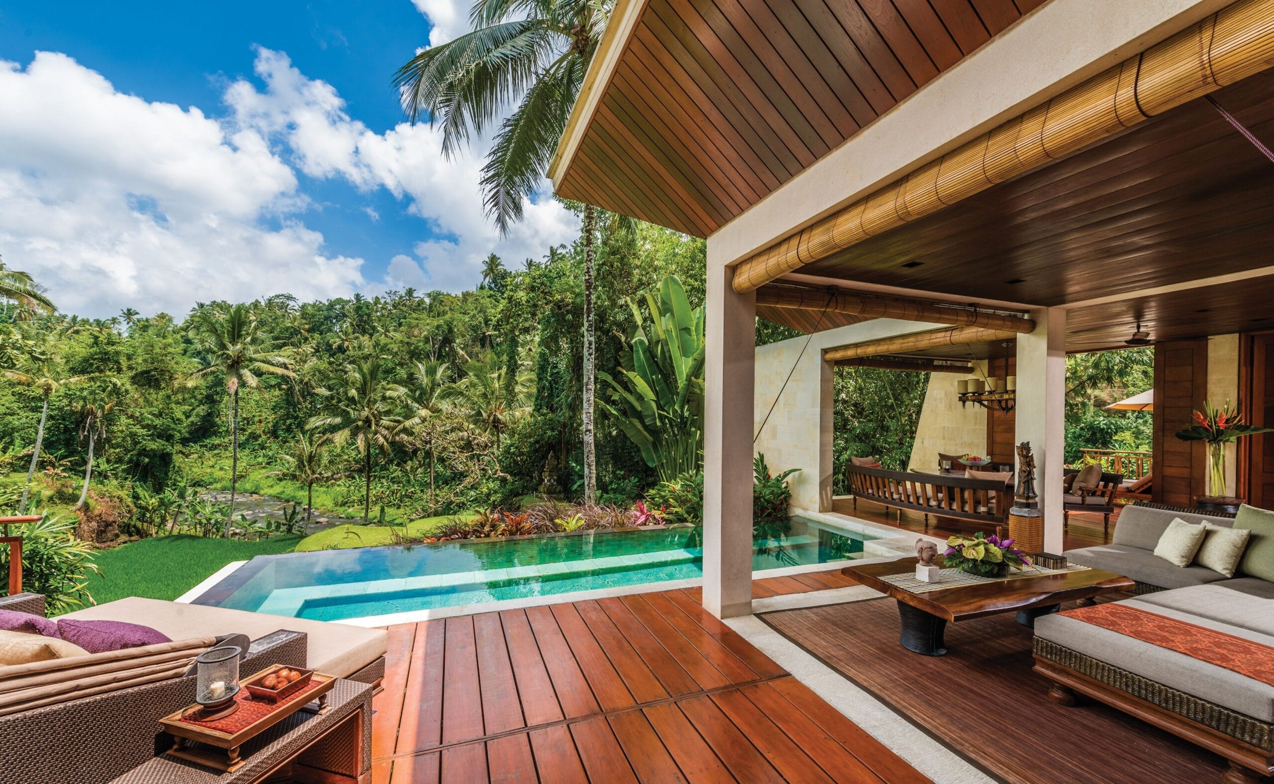 Private river-view plunge pool at Four Seasons Resort Bali at Sayan in Ubud