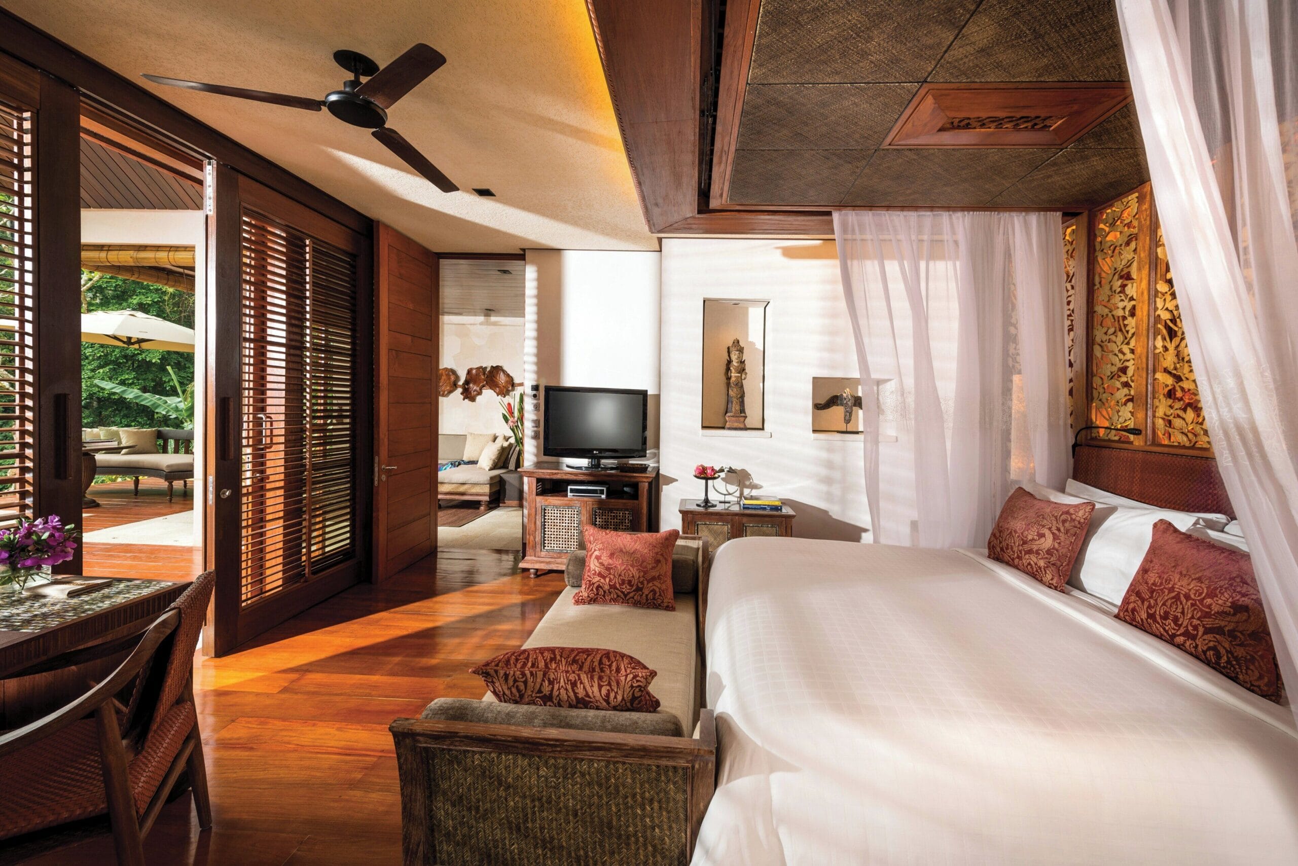 Four Seasons Sayan resort suspended over the Ayung River valley jungle