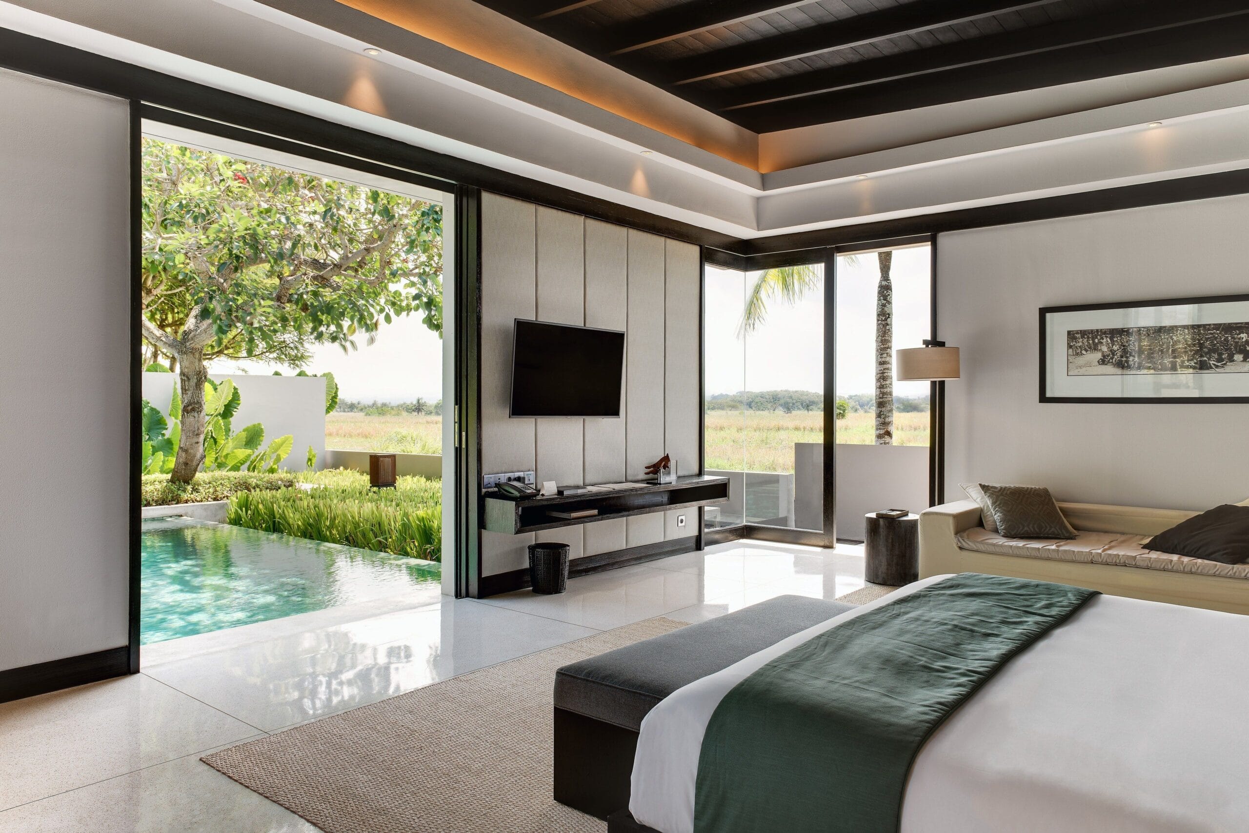 Soori Bali resort between rice fields and the Indian Ocean on Bali's southwest coast