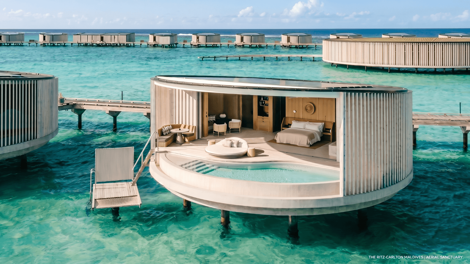 Luxury overwater bungalow in the Maldives