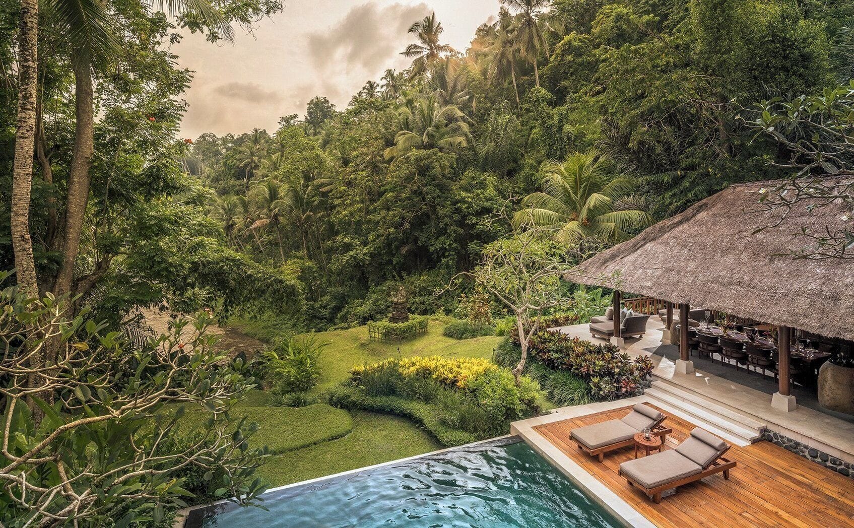 Four Seasons Sayan villa interior with Balinese teak design