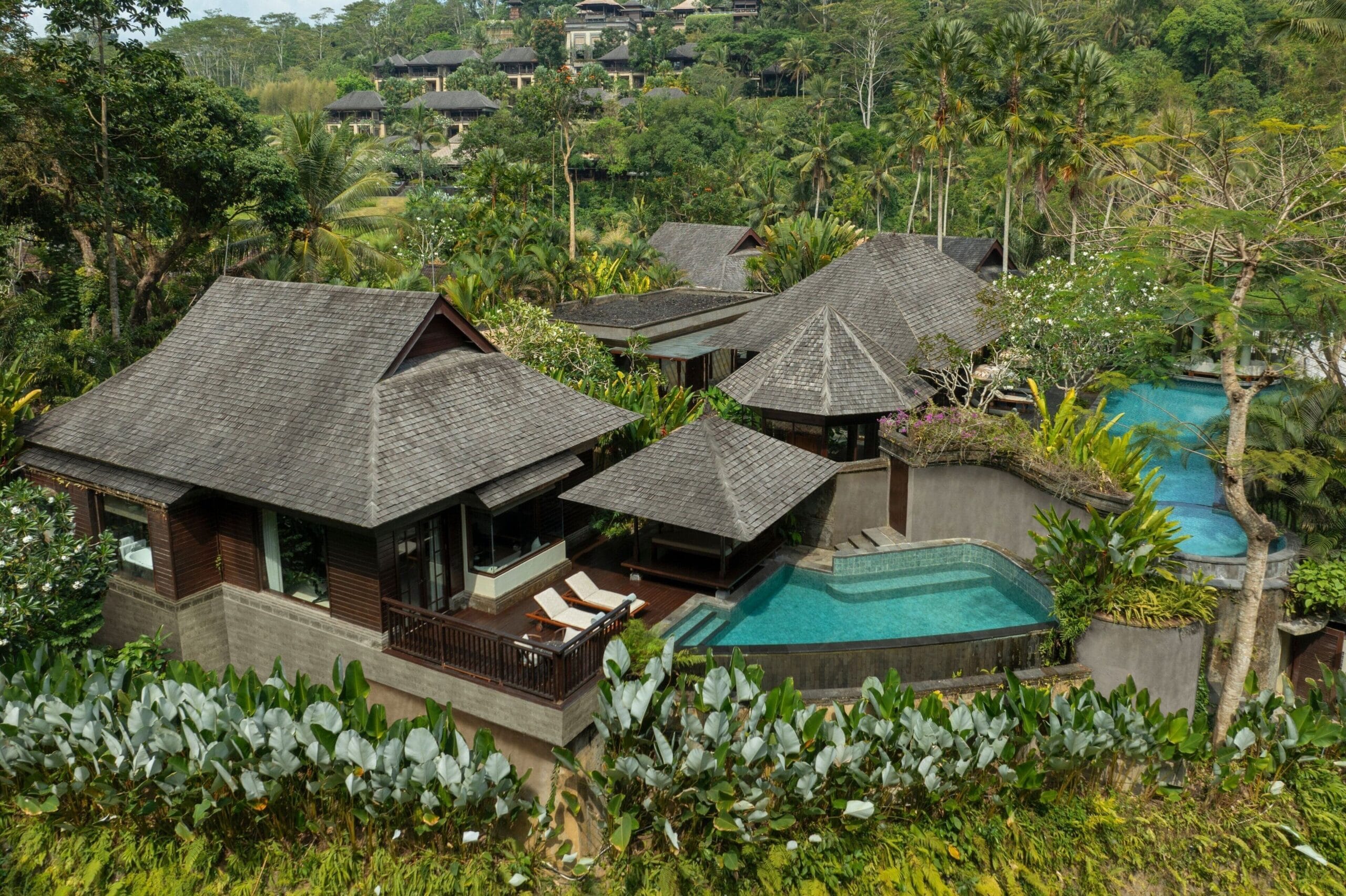 Mandapa resort set among rice paddies and the Ayung River valley in Ubud