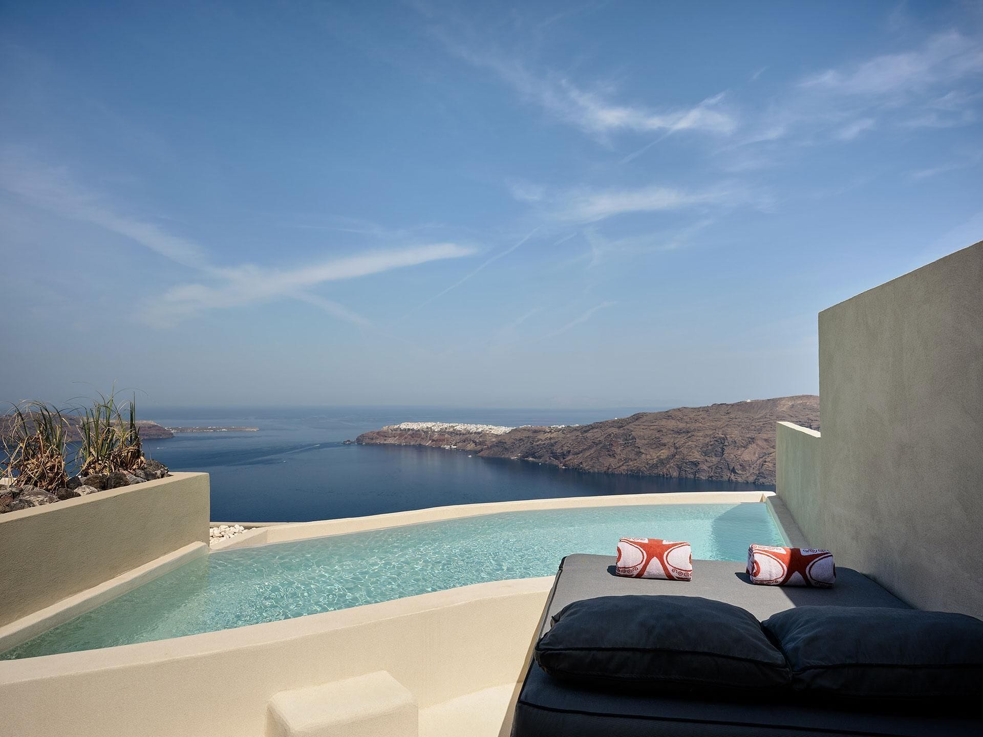 Private infinity pool with caldera views at Andronis Concept in Santorini, Greece