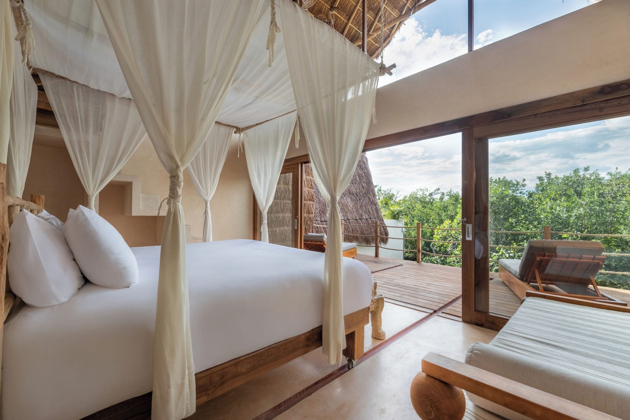 Canopy four-poster bed suite at La Valise Tulum