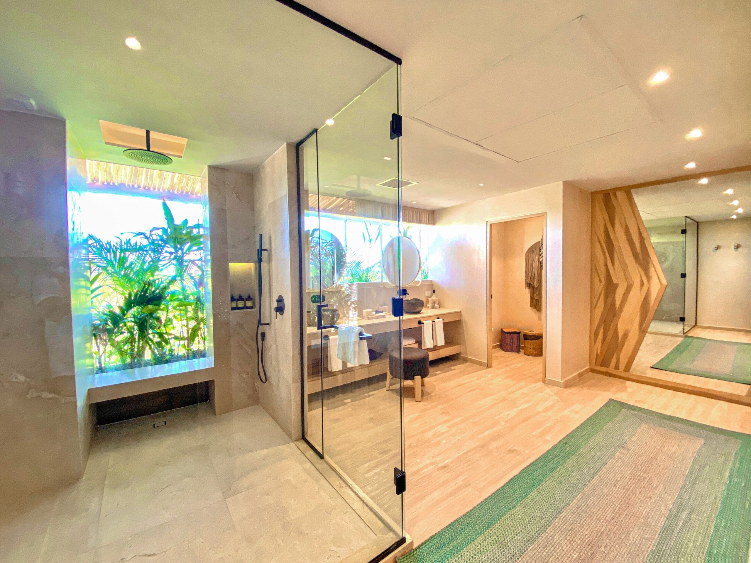 Luxury spa-style bathroom in a suite at Hotel Shibari in Tulum