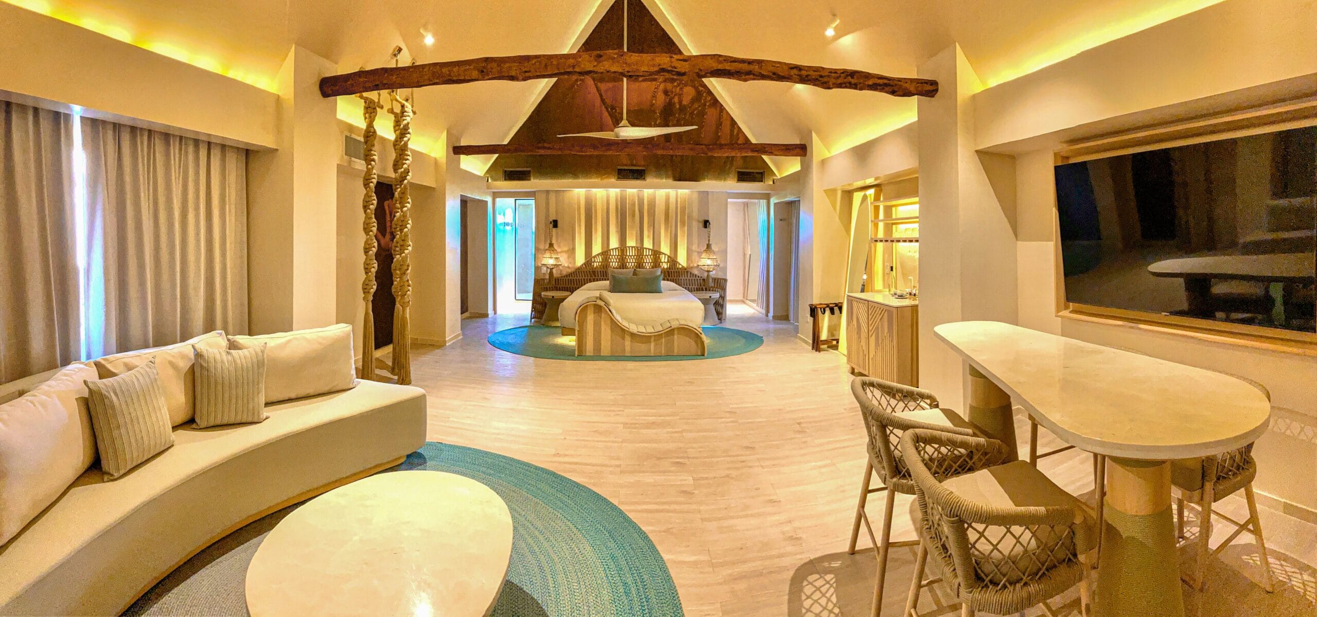 Design-led luxury suite interior at Hotel Shibari in Tulum