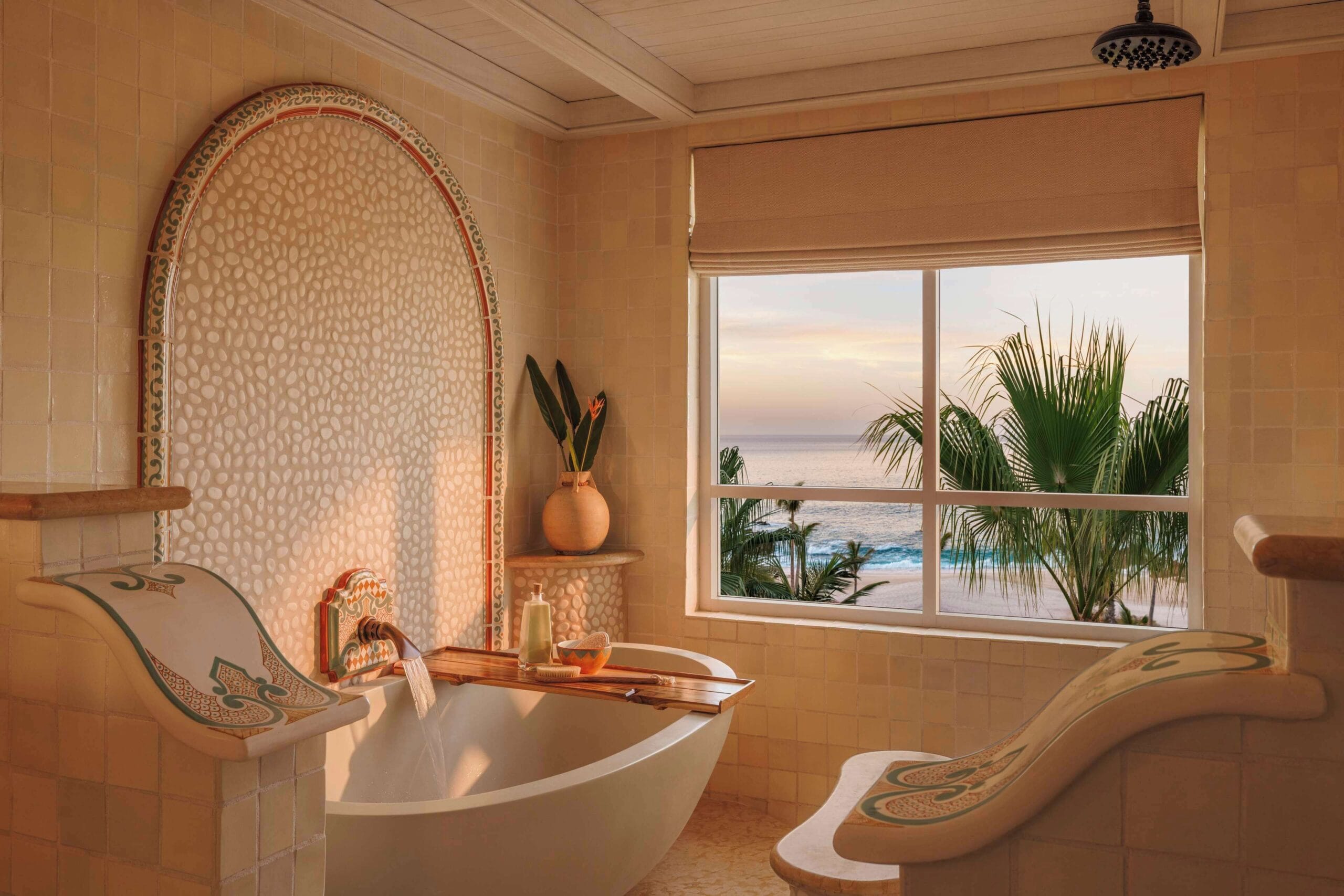 Ocean view spa bathroom in a suite at One&Only Palmilla, Los Cabos