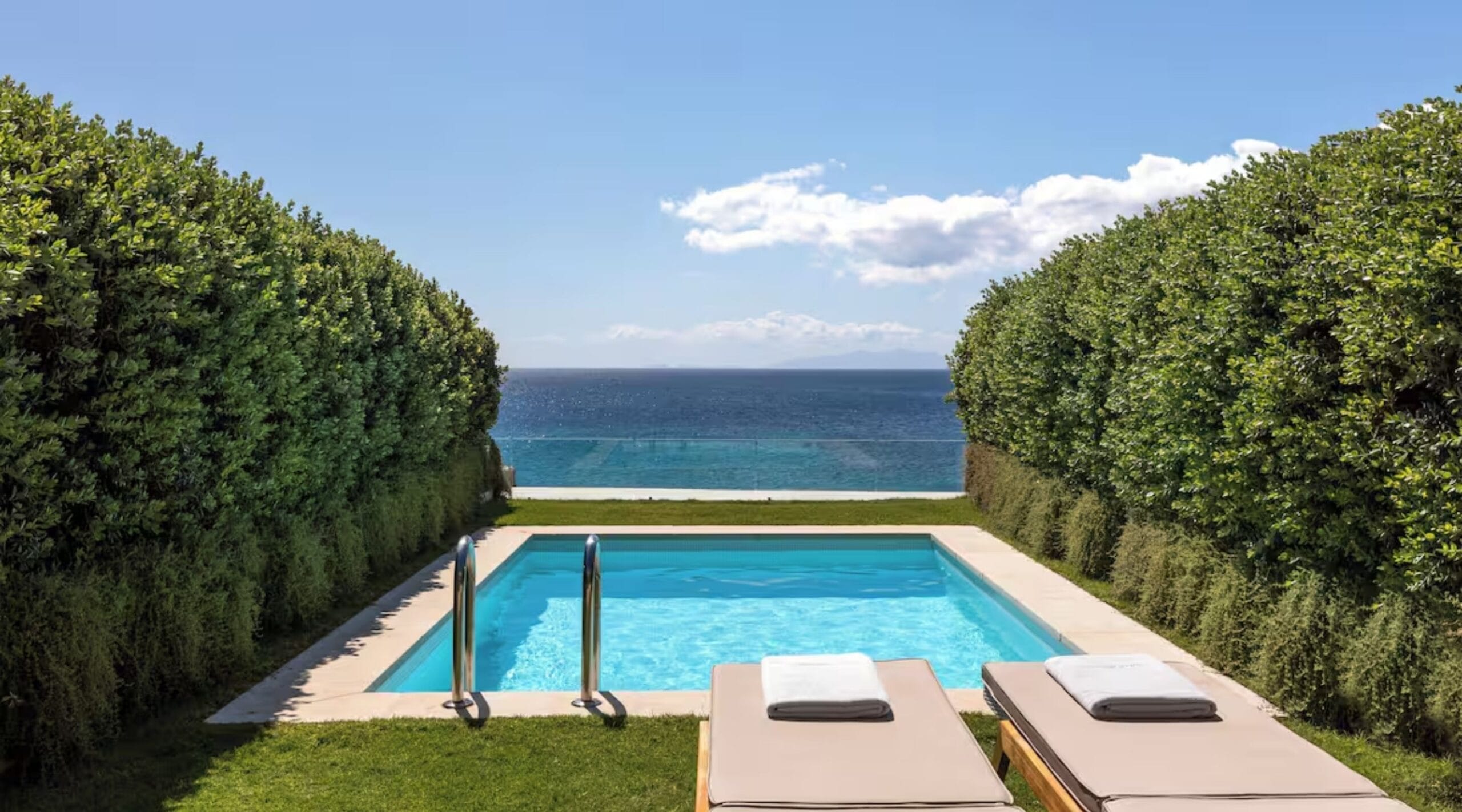 Private villa pool overlooking the Aegean at Santa Marina, a Luxury Collection Resort, Mykonos