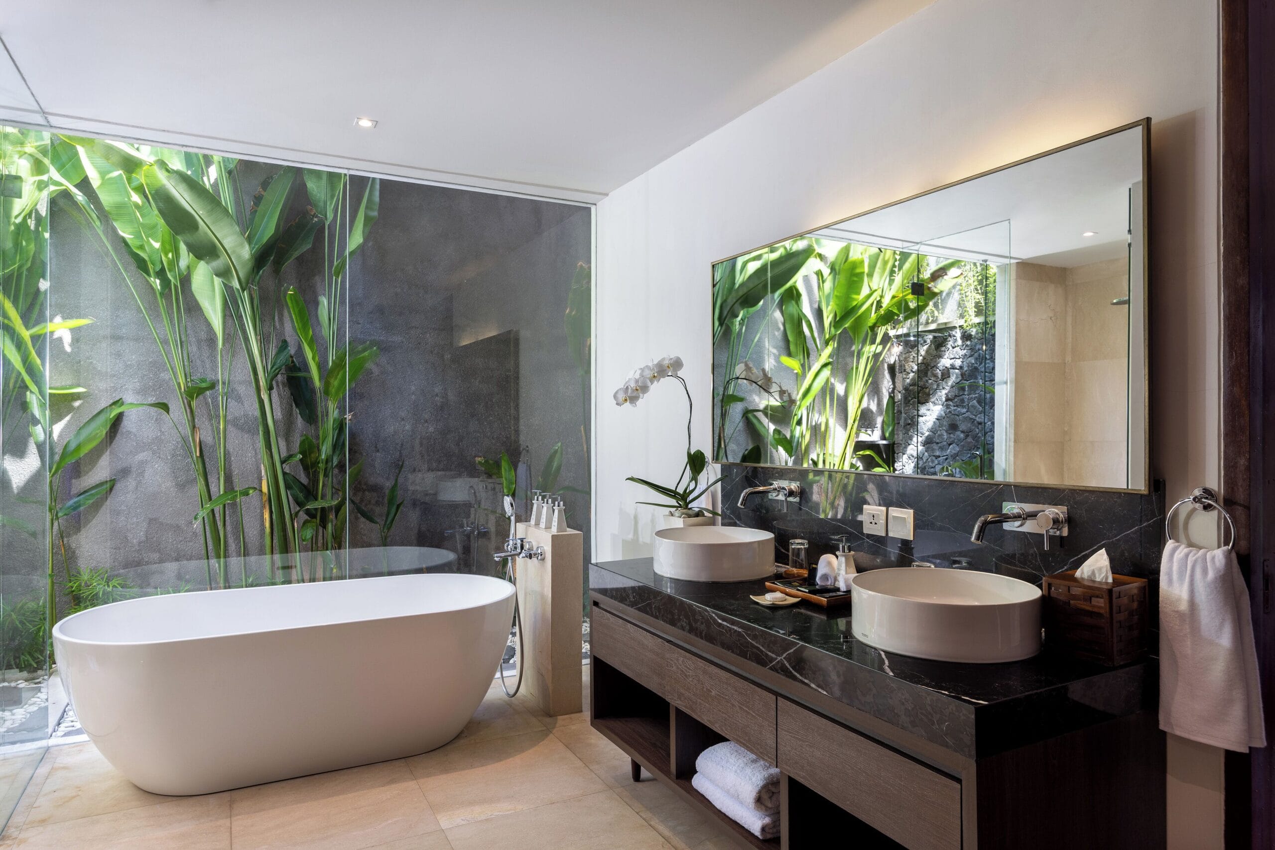 Villa bathroom with soaking bath at Impiana Private Villas Seminyak, Bali