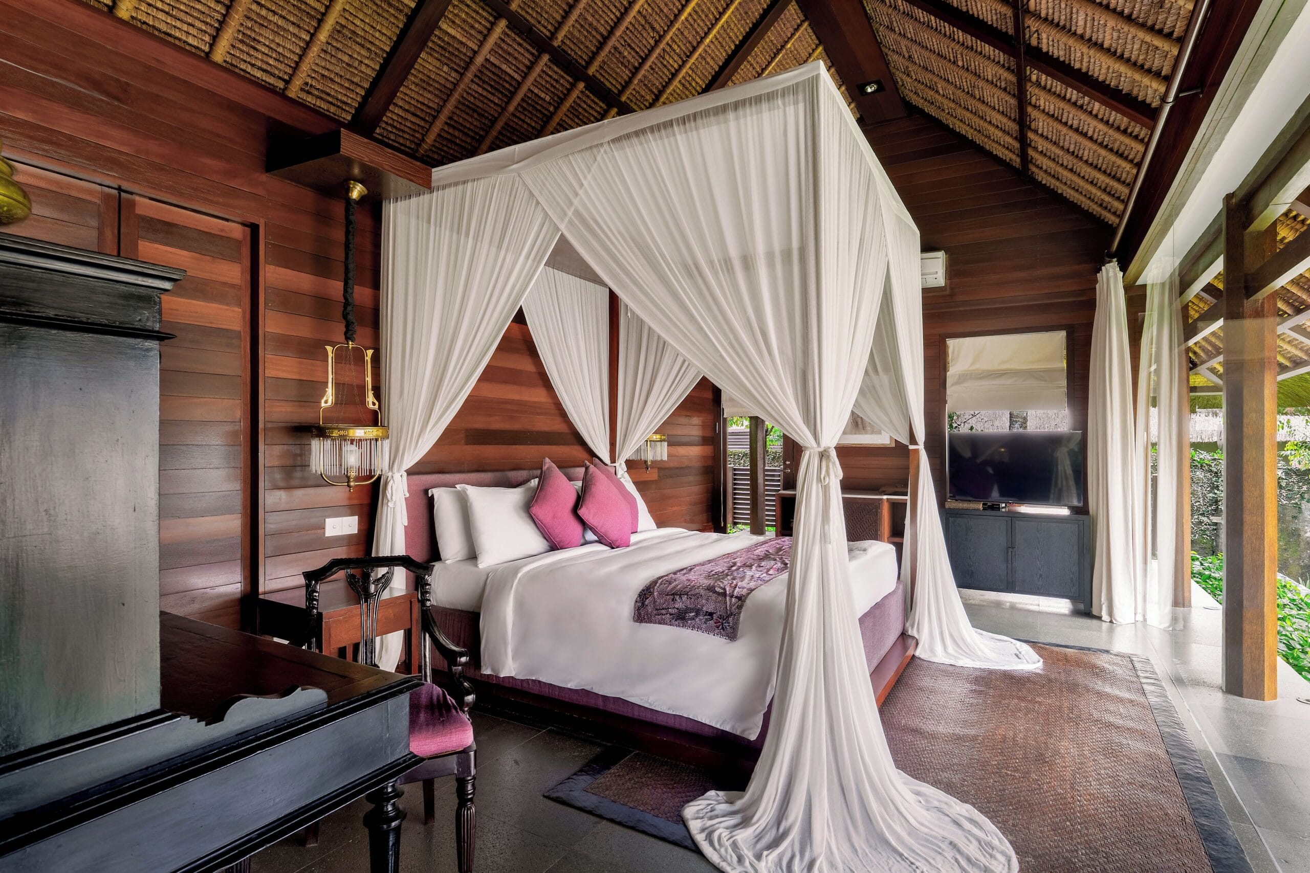 Bedroom pavilion in a private villa at Kayumanis Ubud, Bali
